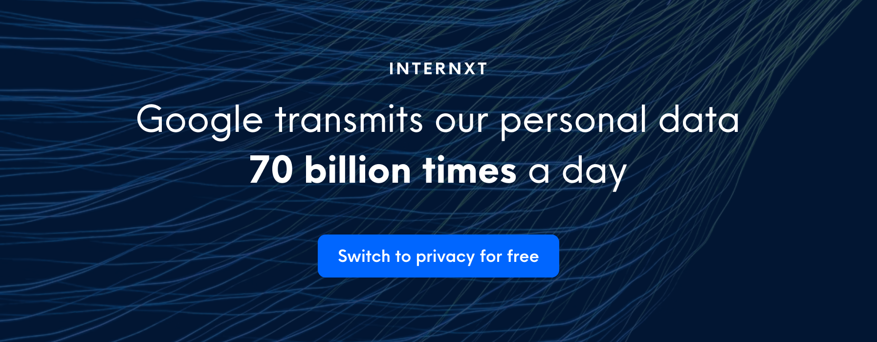 Internxt CTA: Google personal data statistic.