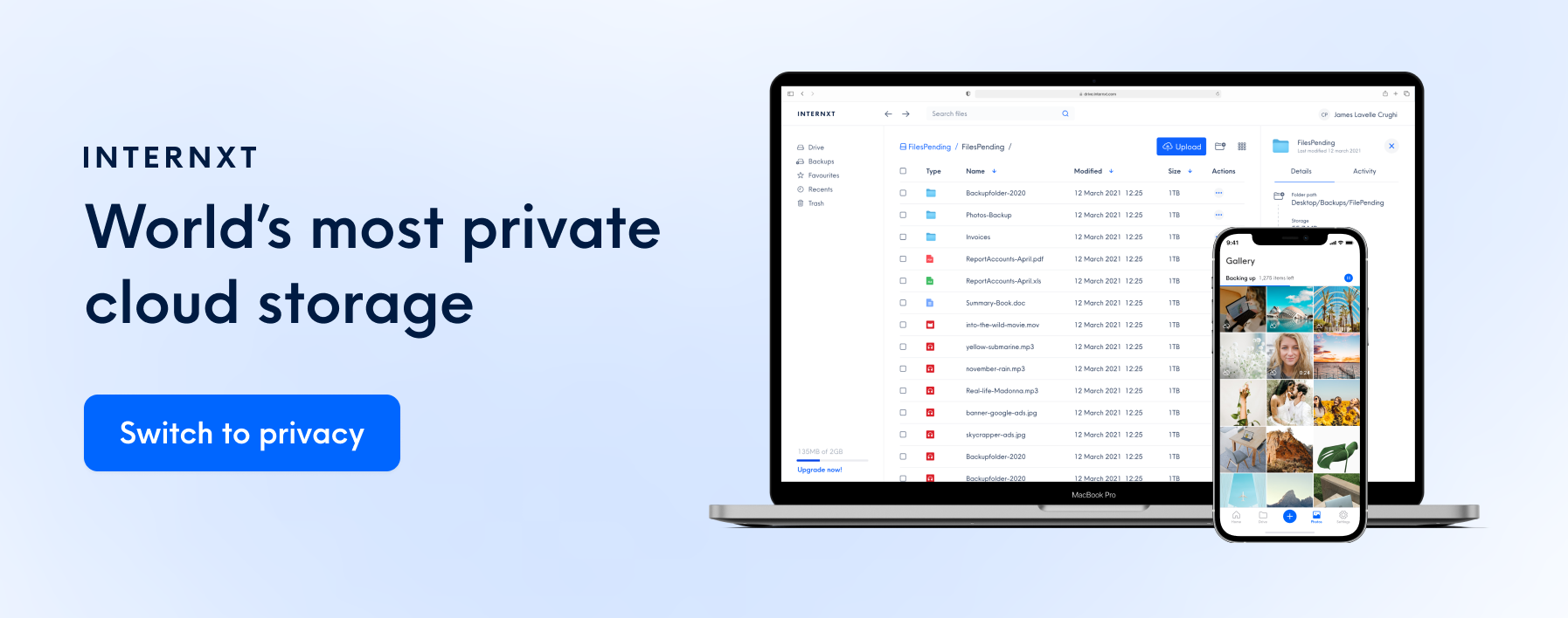 Private and secure cloud storage.