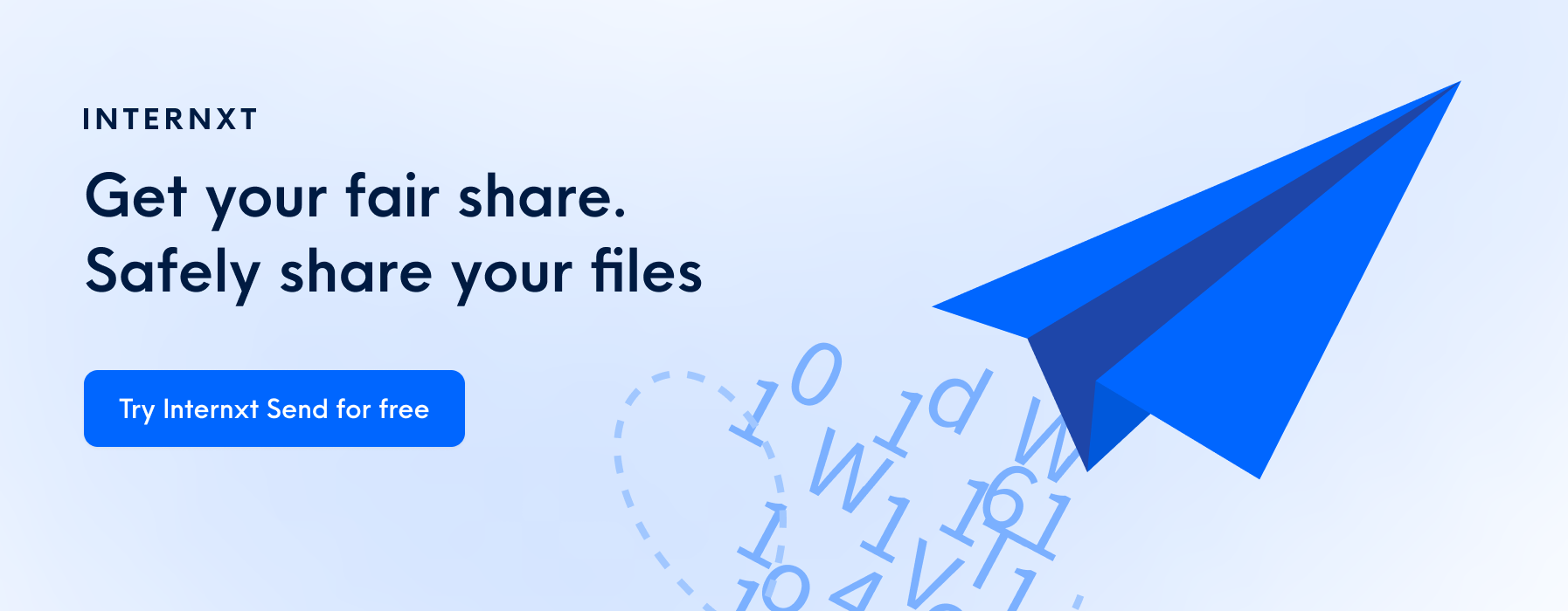 Internxt Send allows you to send large files for free