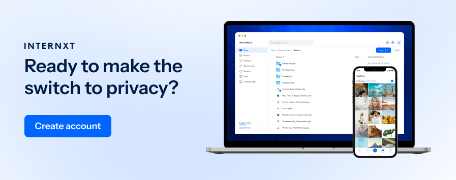 Internxt is a cloud storage service based on encryption and privacy.