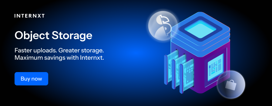 Internxt Object Storage is an affordable solution to store large scale data