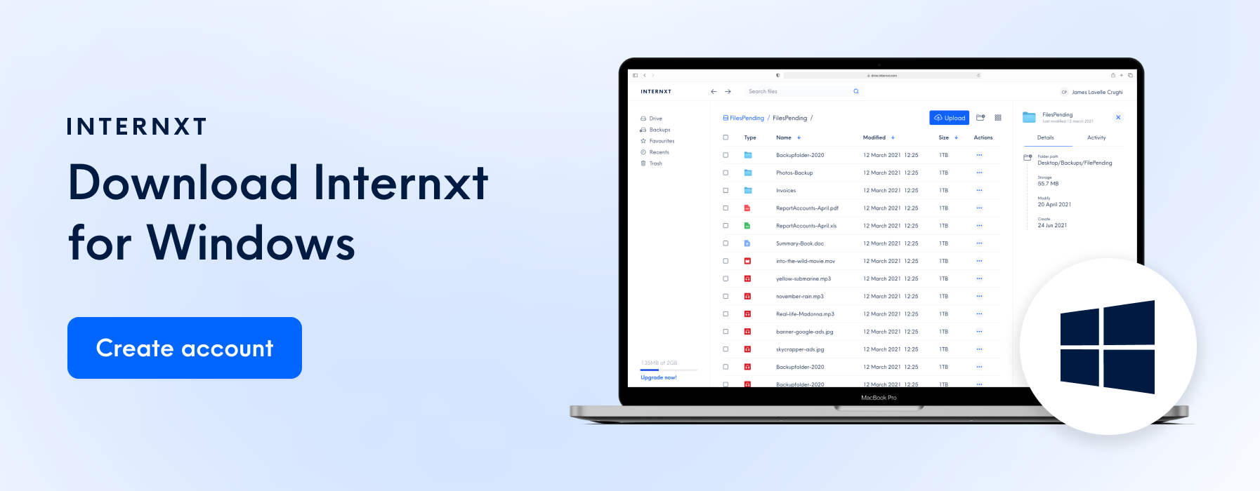 Internxt is a cloud storage service based on encryption and privacy.