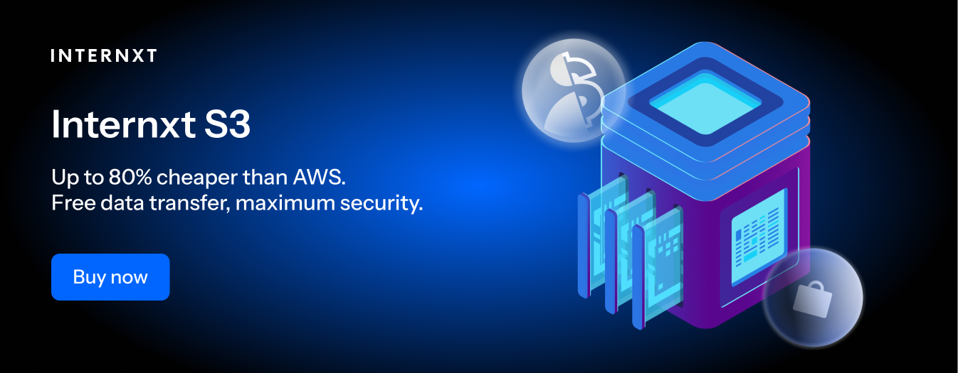 Internxt S3 compatible object storage