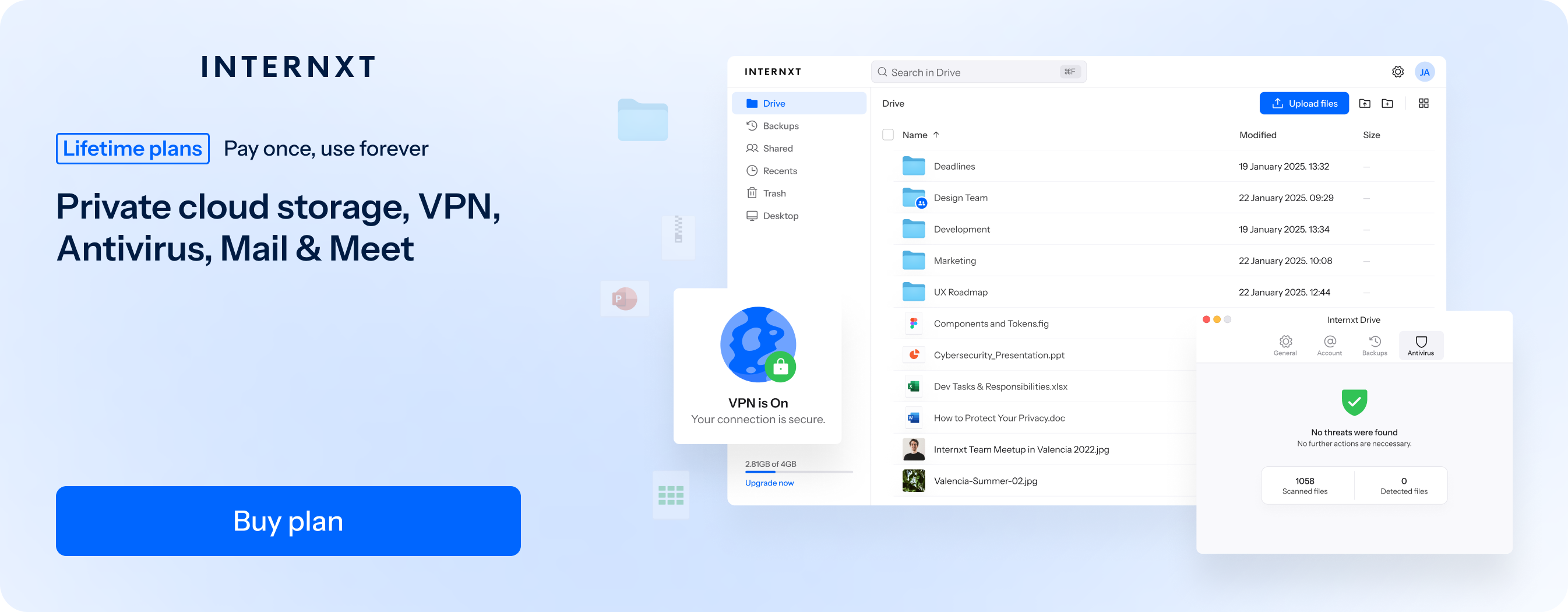 Internxt lifetime plans