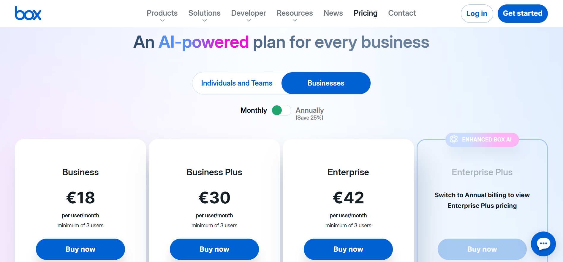 Box vs Google Drive pricing