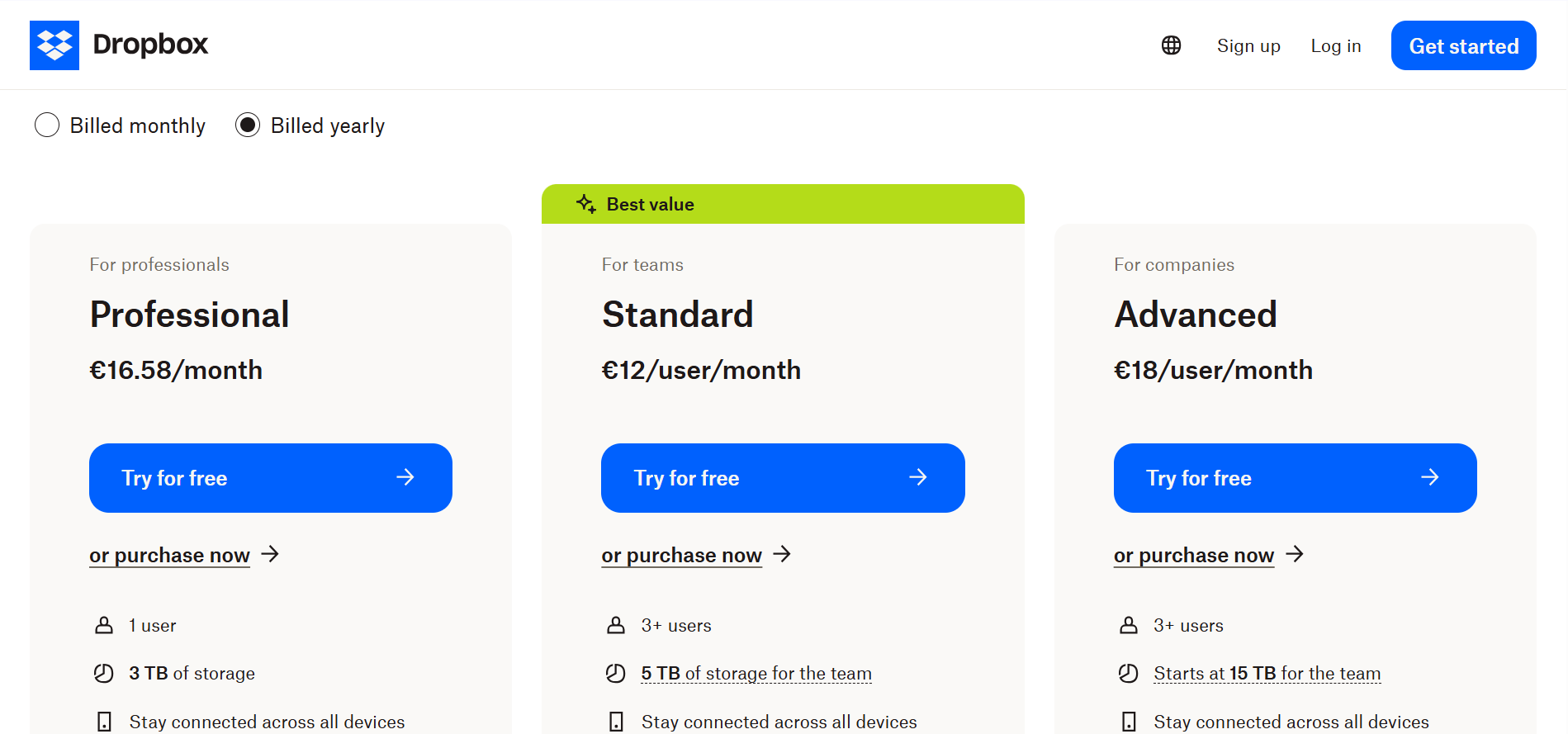 Dropbox vs SharePoint pricing