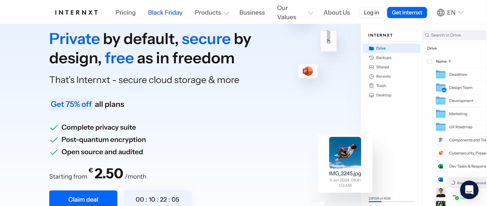 Internxt is an alternative to Dropbox and OneDrive