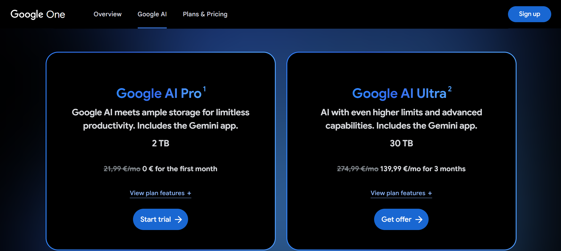 Google One vs iCloud pricing
