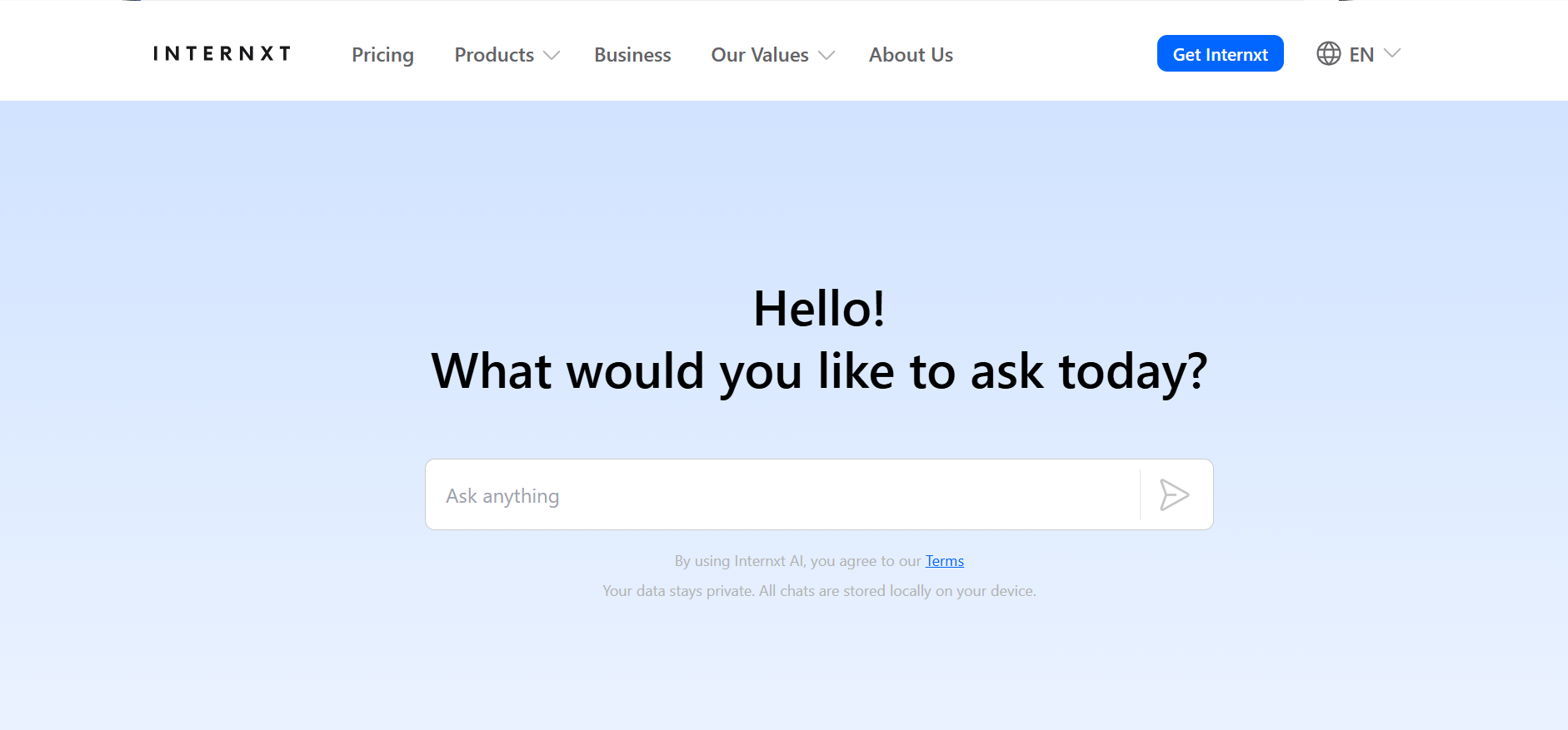 Internxt AI is the best AI for privacy