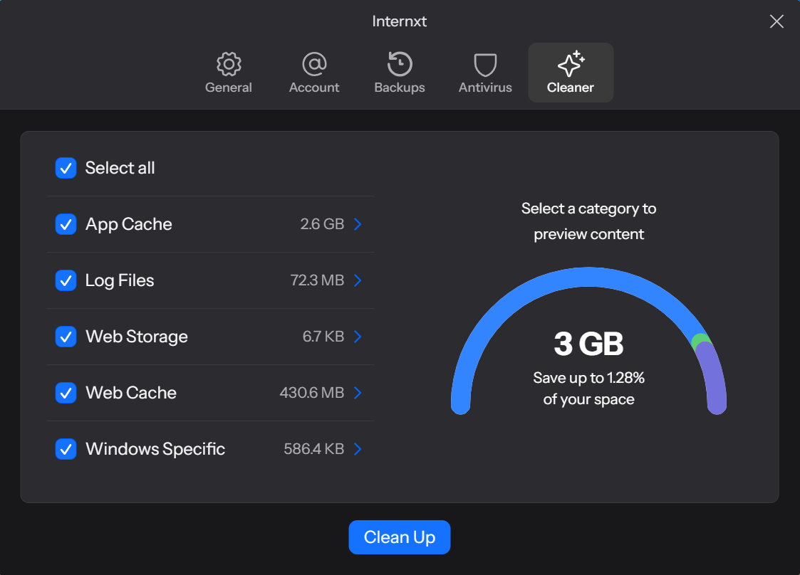 Internxt Cleaner is the best PC cleaner for privacy