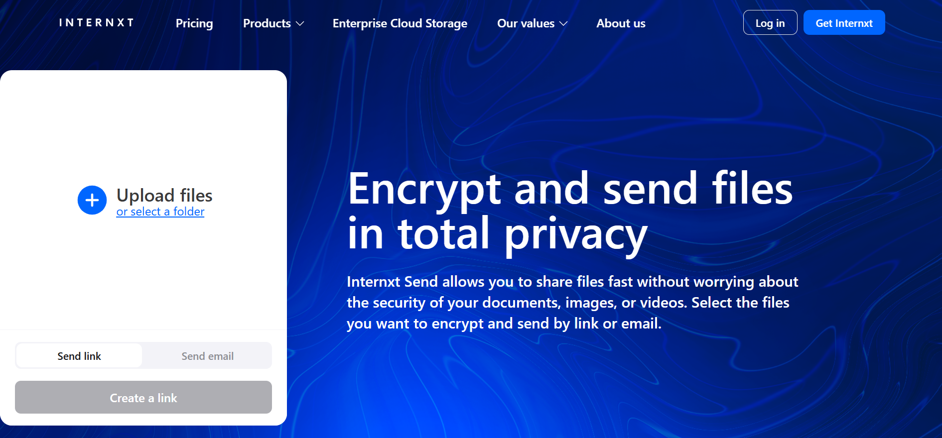 How to securely send files for free: Internxt Send
