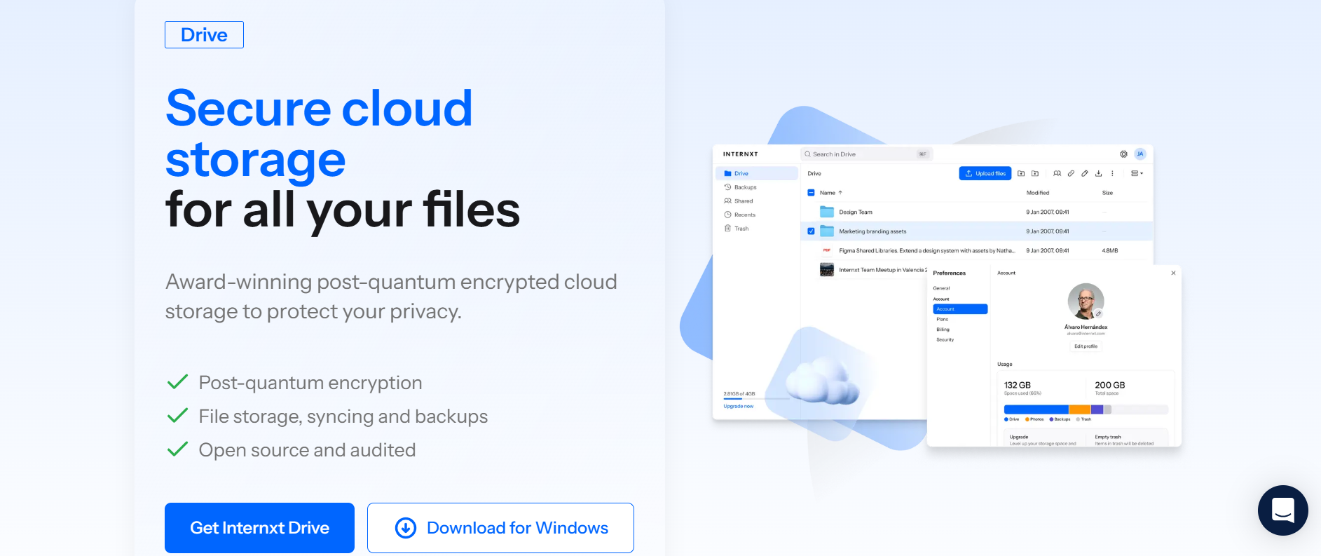 Internxt Drive: Share large video files