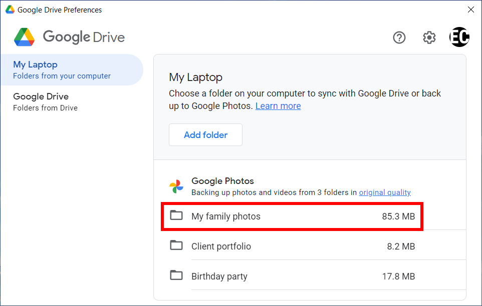 How to stop Google Photos backup on desktop