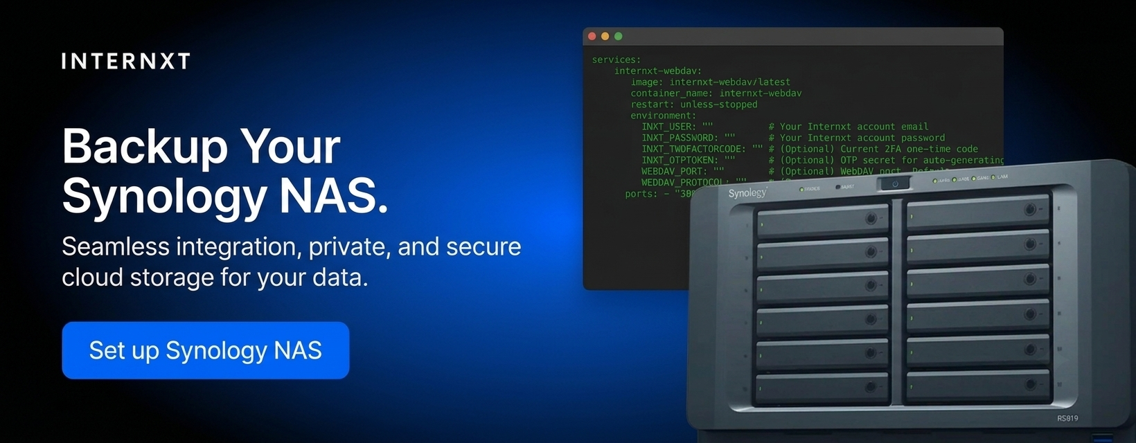 Internxt cloud NAS backups