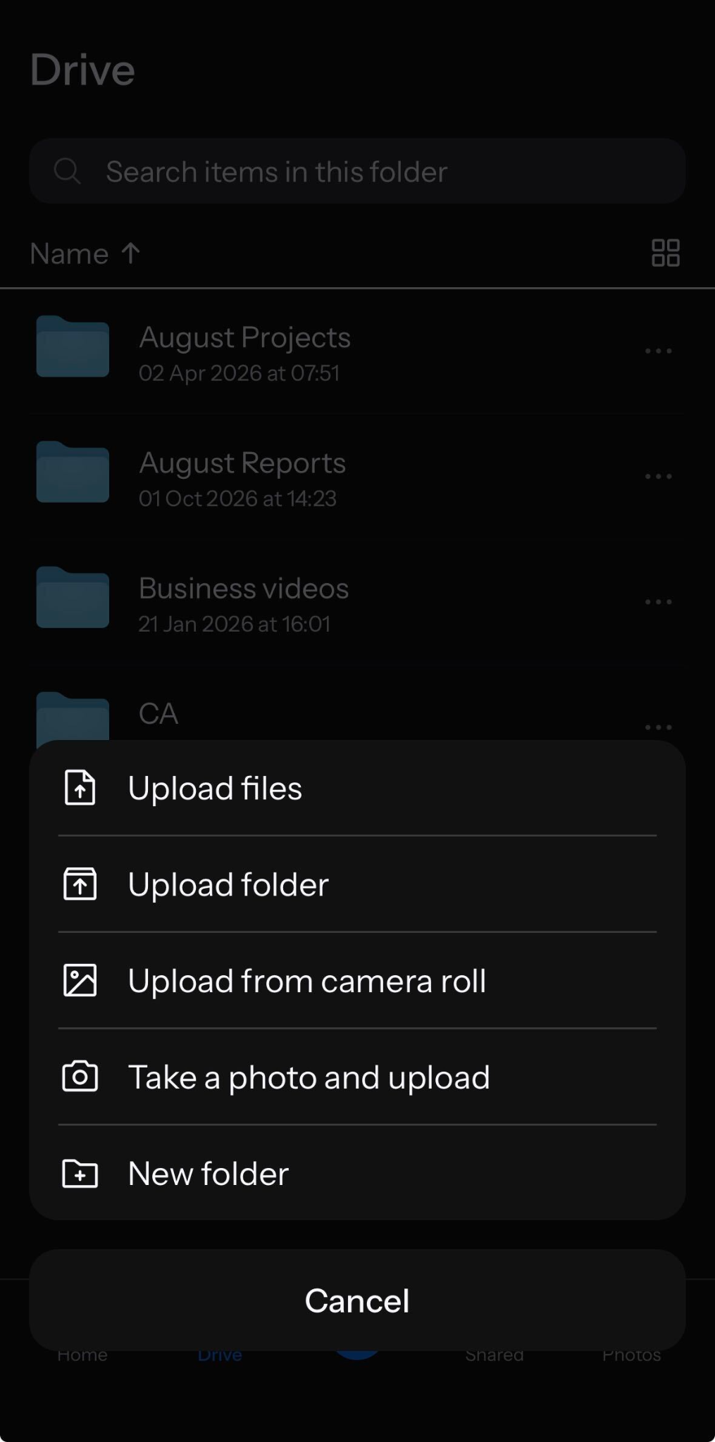 How do I save my photos in the cloud for iOS and Android