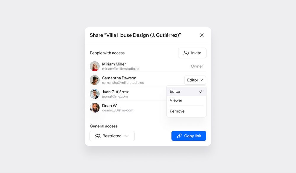 Internxt Advanced File and Folder Sharing