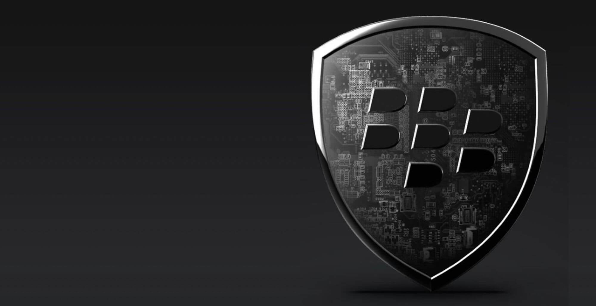  BlackBerry logo on black background.