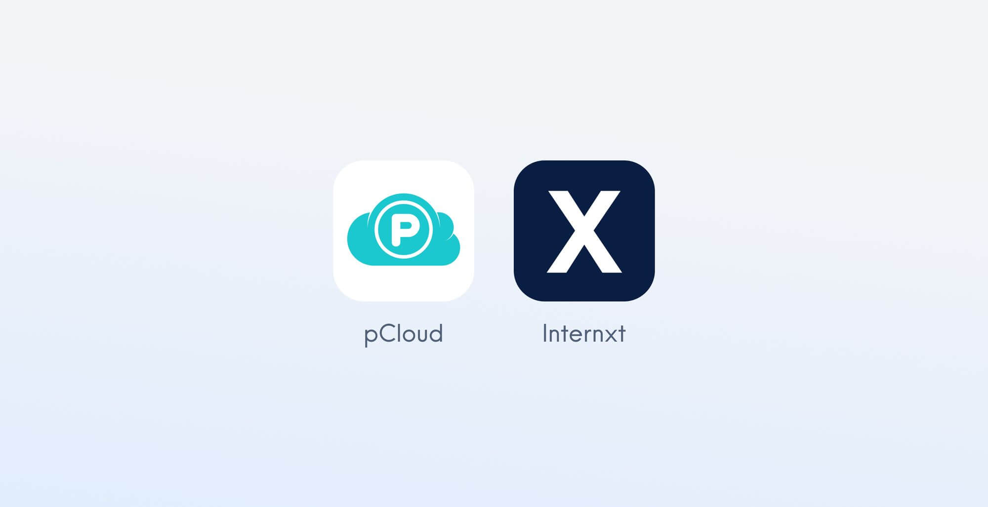 Internxt's cloud storage logo and pCloud logo
