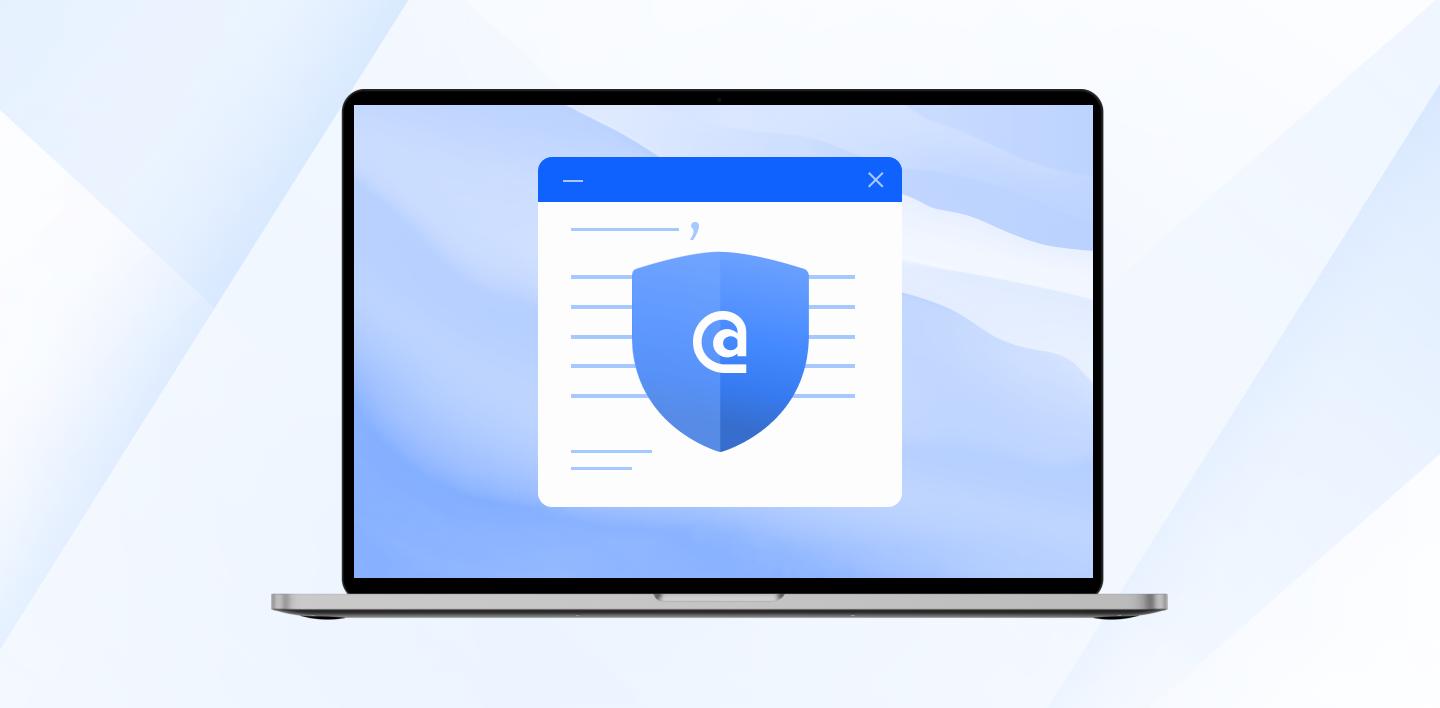 Privacy protected email with security shield on computer.