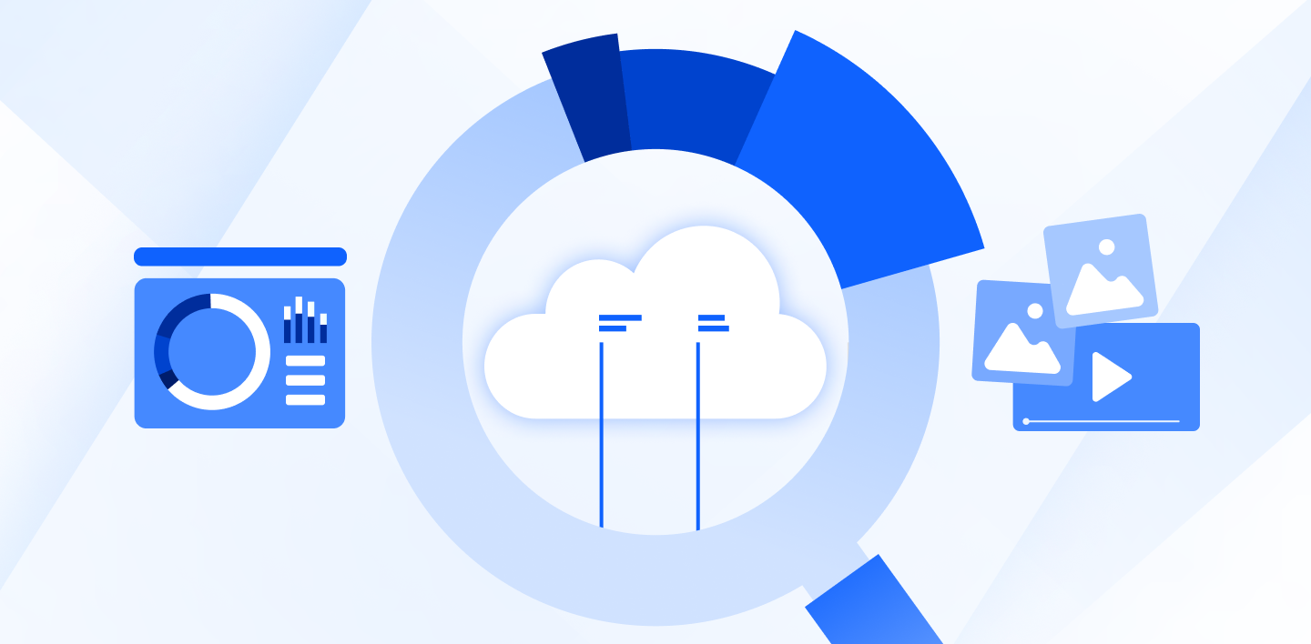 Abstract marketing and cloud graphic.