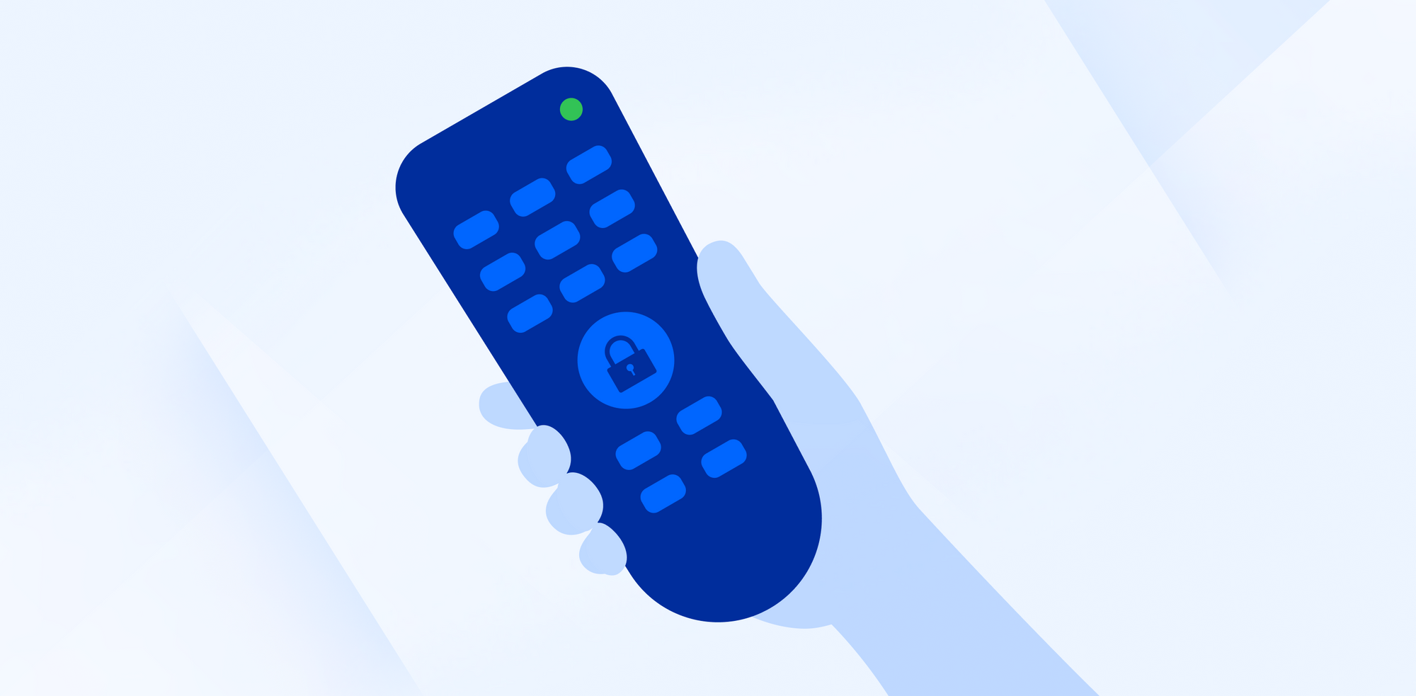 Remote control for cybersecurity TV. 
