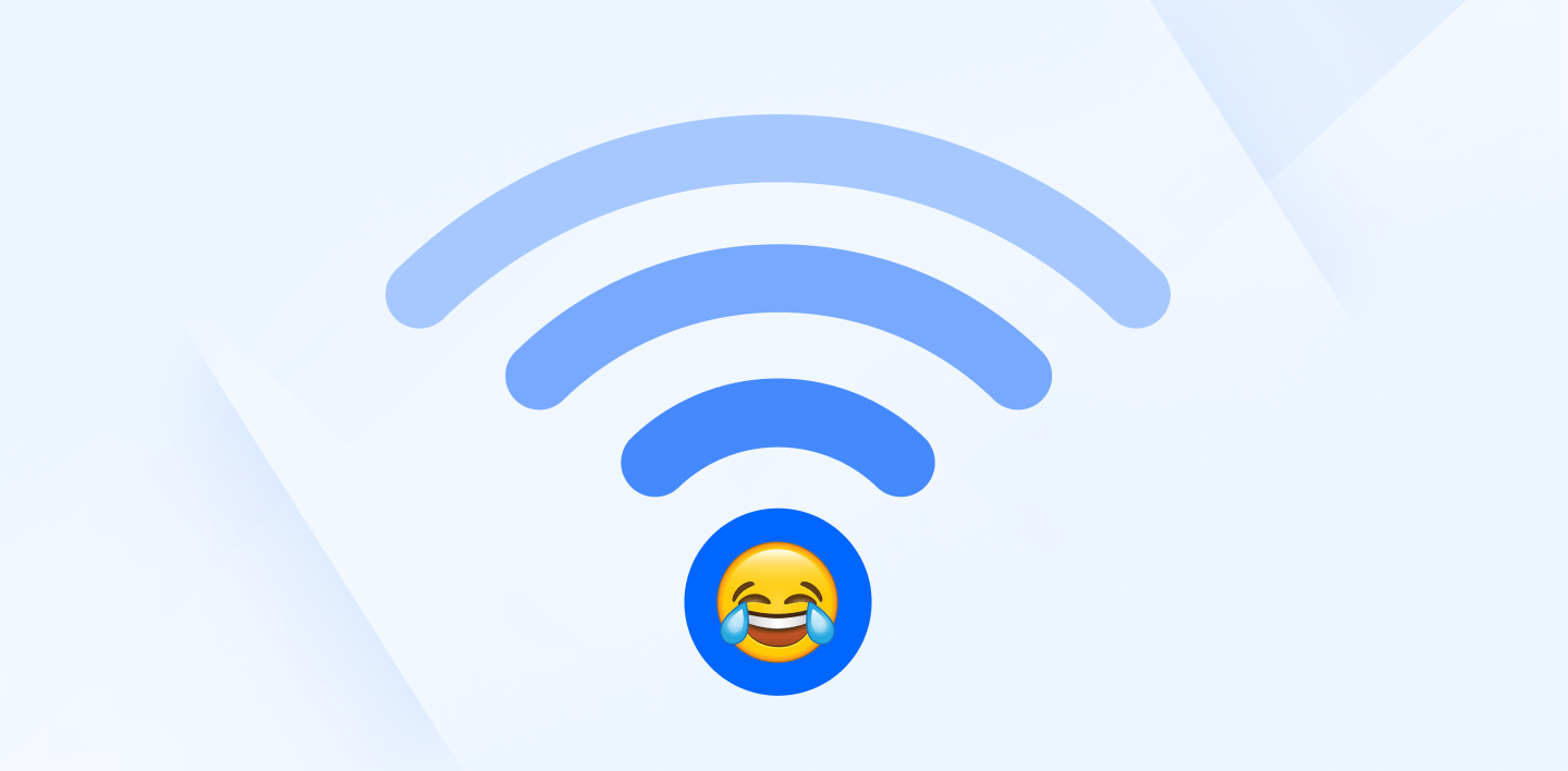 Wifi symbol with laughing emoji