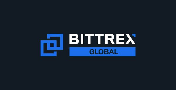 Bittrex global logo on a blue background