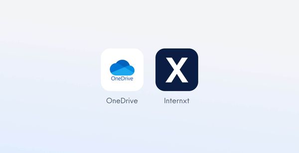 Internxt logo and OneDrive logo