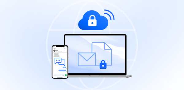 SaaS cloud security operating on mobile device and computer.