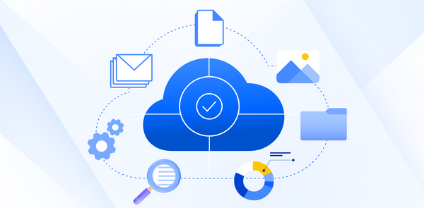 Cloud graphic surrounded by content images.