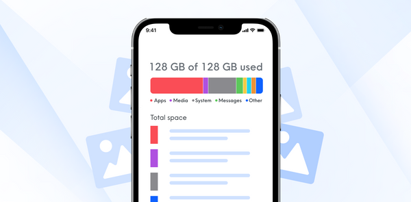 iPhone storage screen graphic.
