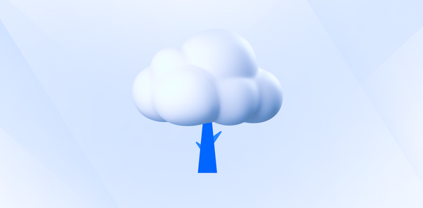 Green cloud storage graphic.