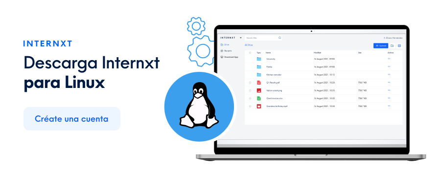 Descarga Internxt para Linux y create una cuenta en una nube segura