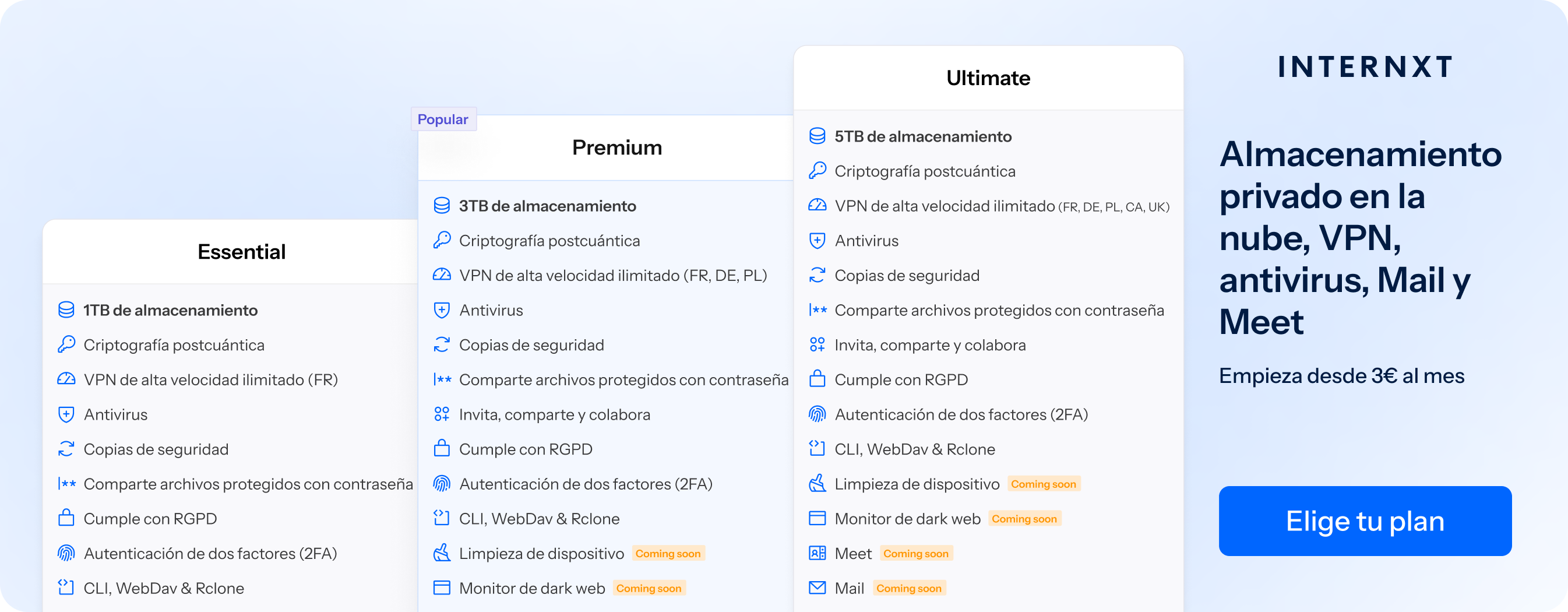 Internxt precios