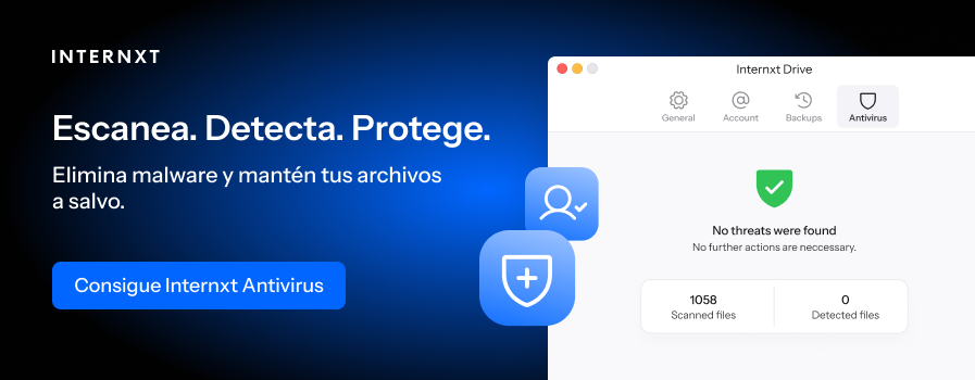 Internxt Antivirus protege tu dispositivo de malware