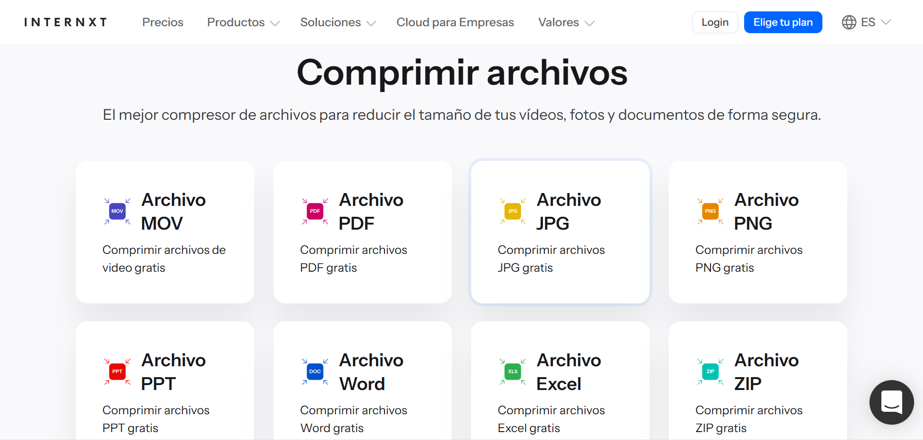 Internxt mejor compresor de archivos