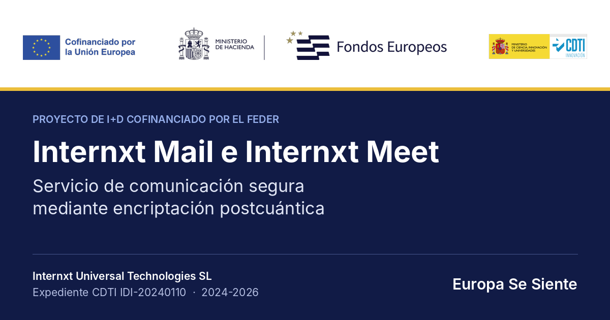 Internxt Mail e Internxt Meet: servicio de comunicación segura mediante encriptación postcuántica