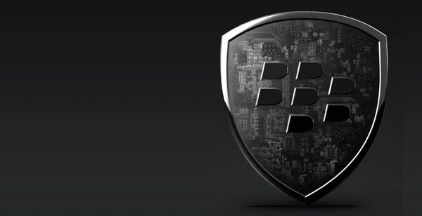 Colaboración entre Internxt y Blackberry. Logotipo de Blackberry sobre fondo negro