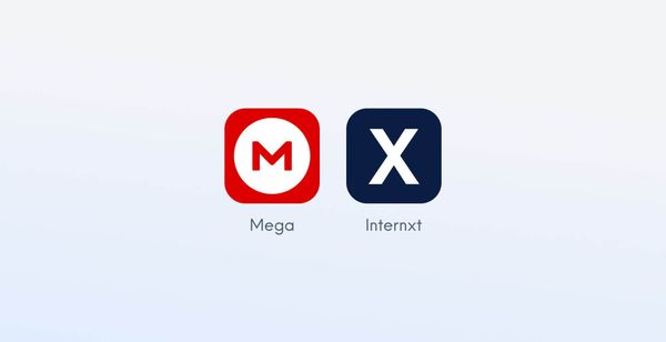 Logo de MEGA y logo de Internxt