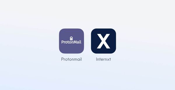 Logo de Internxt y logo de Protonmail
