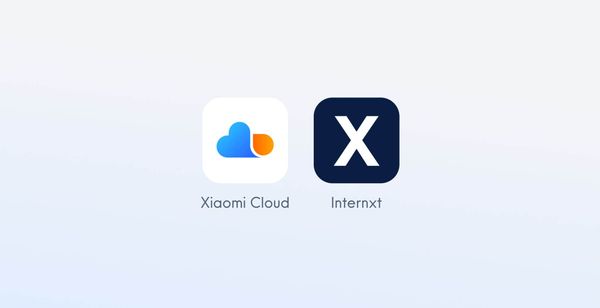 Logo de Xiaomi Cloud y logo de Internxt