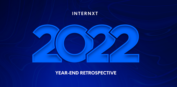 Internxt year-end retrospective with blue background